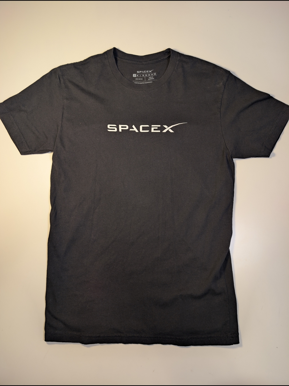 Official SpaceX Logo T-Shirt Black Men's Small Elon Musk NASA Space Tech Core
